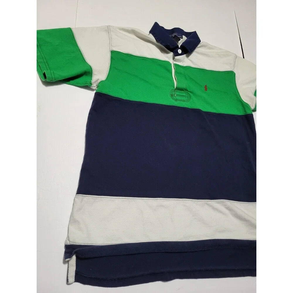 (#16 Vintage Polo Ralph Lauren Short Sleeve Size Youth XL Multicolor